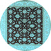 Round Oriental Light Blue Industrial Rug, urb943lblu