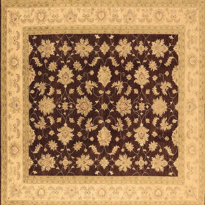 Square Oriental Brown Industrial Rug, urb943brn