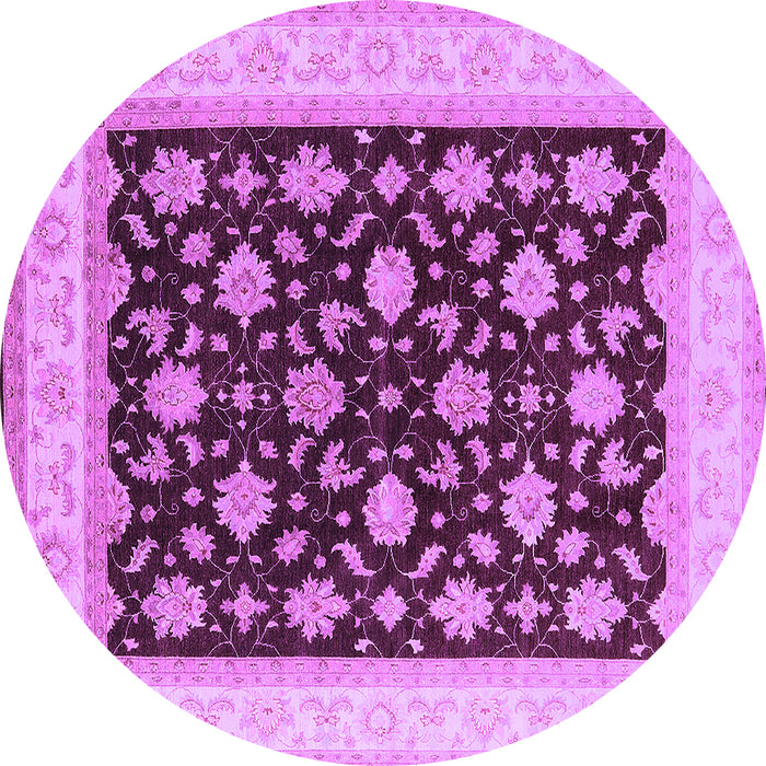 Round Machine Washable Oriental Purple Industrial Area Rugs, wshurb943pur