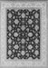 Machine Washable Oriental Gray Industrial Rug, wshurb943gry