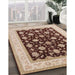 Mid-Century Modern Brown Oriental Rug in Family Room, urb943