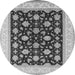 Round Oriental Gray Industrial Rug, urb943gry