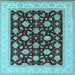 Square Oriental Light Blue Industrial Rug, urb943lblu