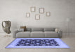 Machine Washable Oriental Blue Industrial Rug in a Living Room, wshurb943blu