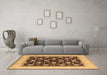 Machine Washable Oriental Brown Industrial Rug in a Living Room,, wshurb943brn