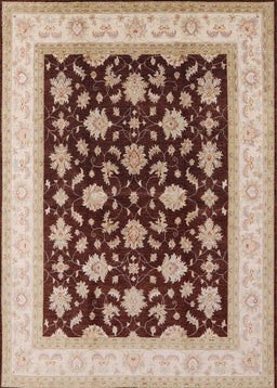 Mid-Century Modern Brown Oriental Rug, urb943