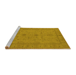Sideview of Machine Washable Oriental Yellow Industrial Rug, wshurb944yw