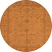 Round Oriental Orange Industrial Rug, urb944org