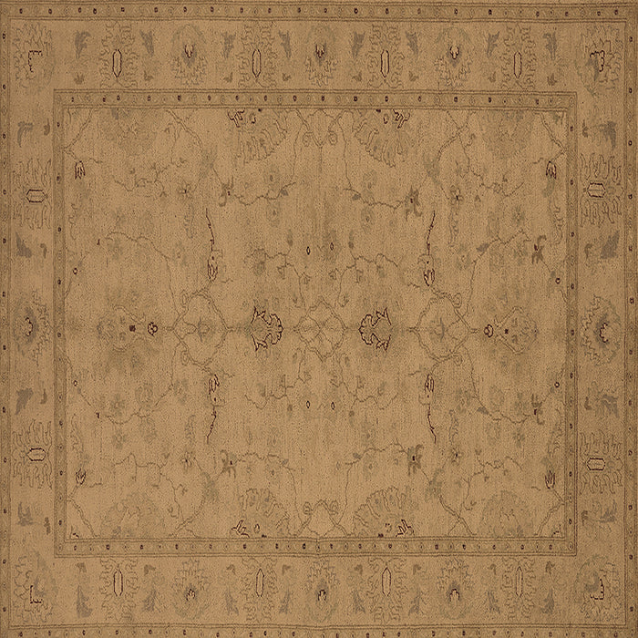 Square Machine Washable Oriental Brown Industrial Rug, wshurb944brn