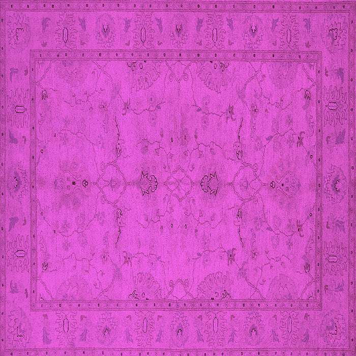 Square Machine Washable Oriental Pink Industrial Rug, wshurb944pnk