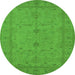 Round Oriental Green Industrial Rug, urb944grn