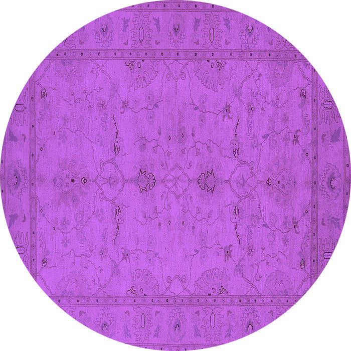 Round Machine Washable Oriental Purple Industrial Area Rugs, wshurb944pur
