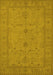 Machine Washable Oriental Yellow Industrial Rug, wshurb944yw