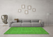 Machine Washable Oriental Green Industrial Area Rugs in a Living Room,, wshurb944grn