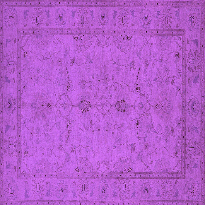 Square Machine Washable Oriental Purple Industrial Area Rugs, wshurb944pur