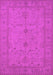 Machine Washable Oriental Pink Industrial Rug, wshurb944pnk
