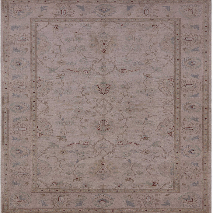 Square Mid-Century Modern Rose Purple Oriental Rug, urb944