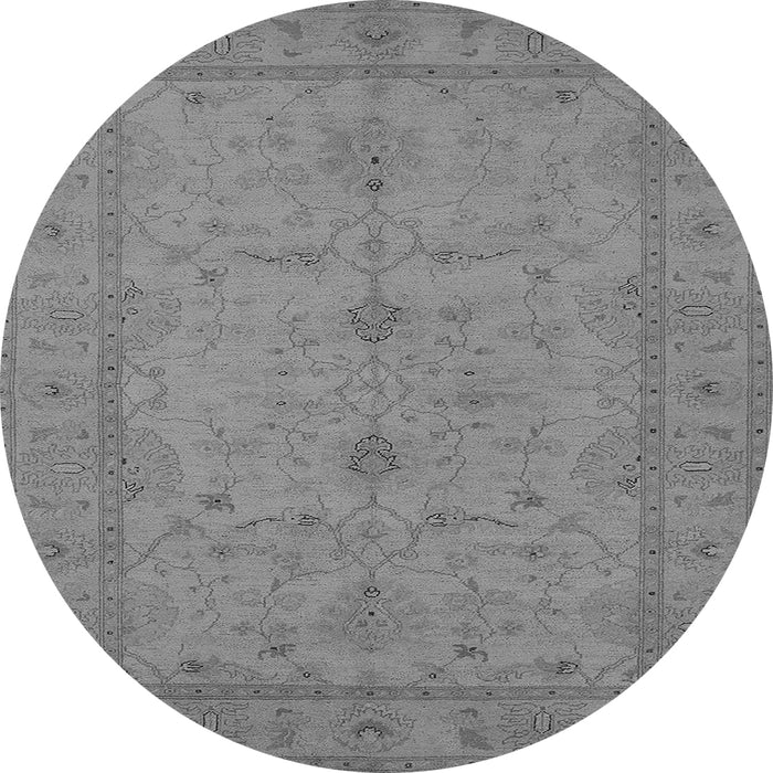 Round Oriental Gray Industrial Rug, urb944gry