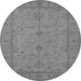 Round Oriental Gray Industrial Rug, urb944gry