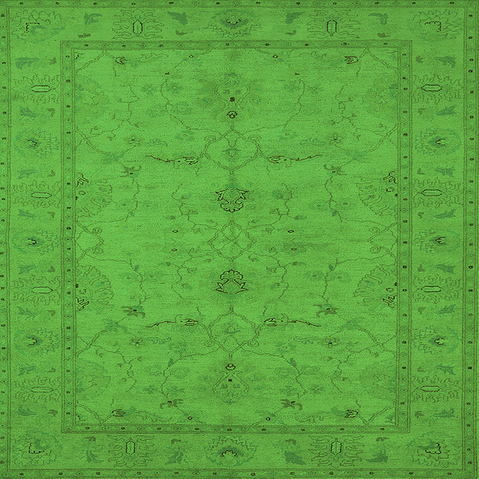 Square Oriental Green Industrial Rug, urb944grn