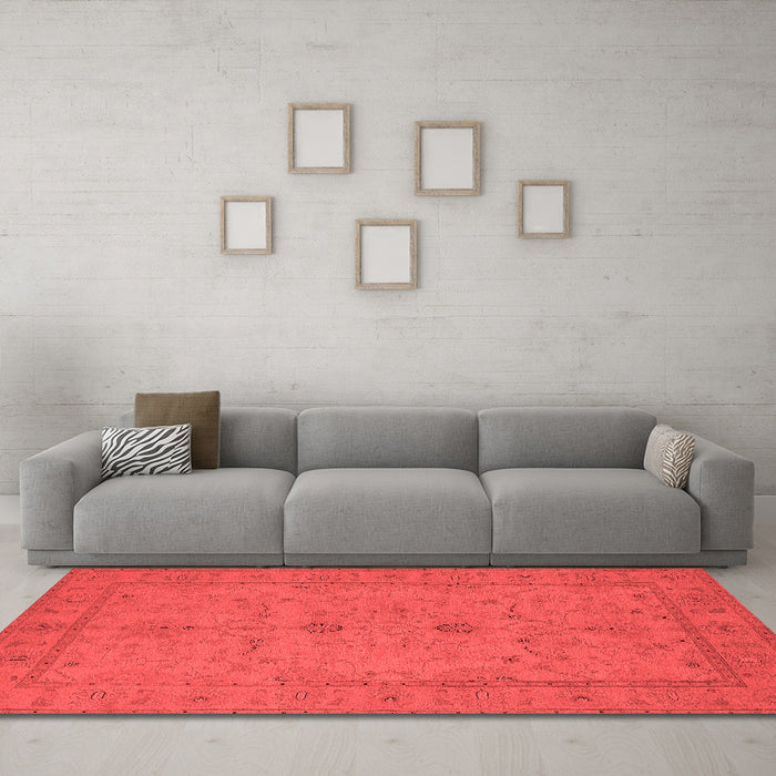 Industrial Red Washable Rugs
