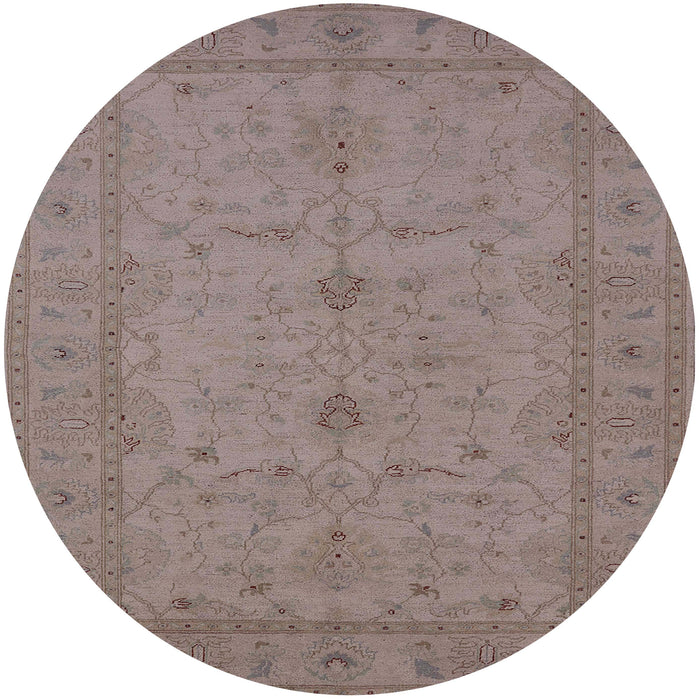 Round Machine Washable Industrial Modern Rose Dust Purple Rug, wshurb944