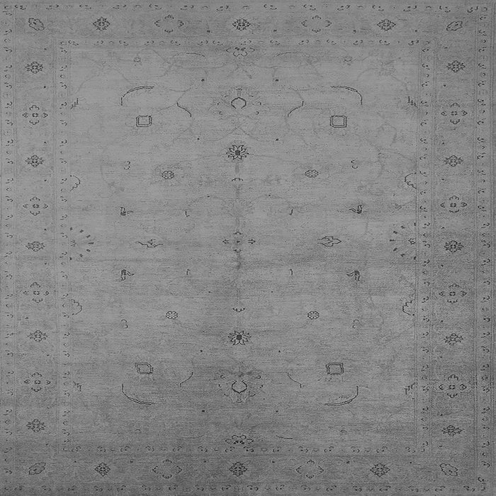 Square Machine Washable Oriental Gray Industrial Rug, wshurb945gry