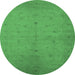 Round Oriental Emerald Green Industrial Rug, urb945emgrn