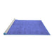 Sideview of Machine Washable Oriental Blue Industrial Rug, wshurb945blu