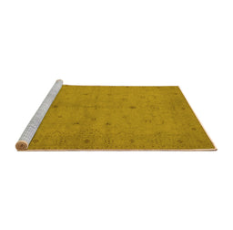 Sideview of Machine Washable Oriental Yellow Industrial Rug, wshurb945yw