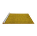 Sideview of Machine Washable Oriental Yellow Industrial Rug, wshurb945yw