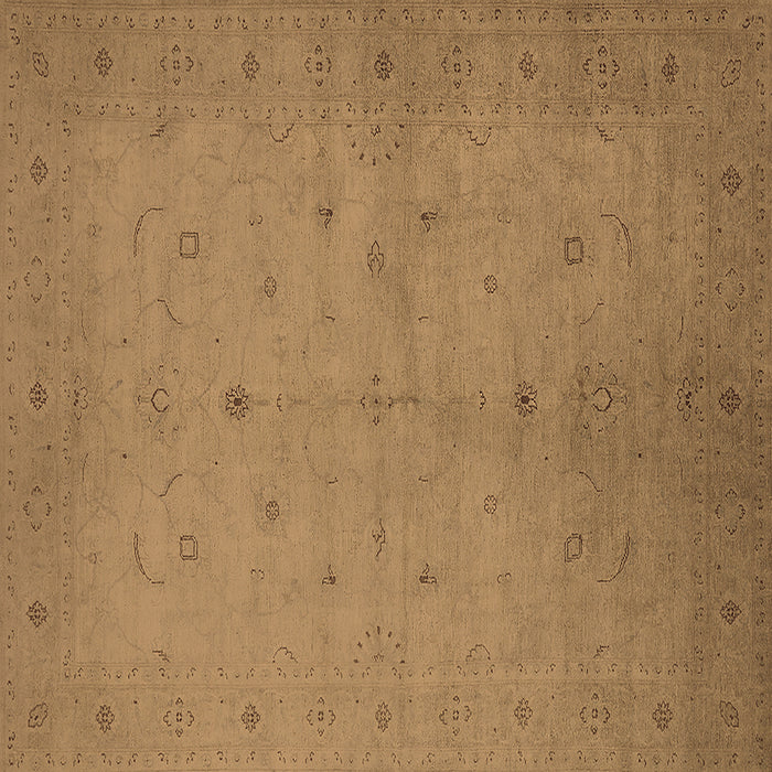 Square Oriental Brown Industrial Rug, urb945brn