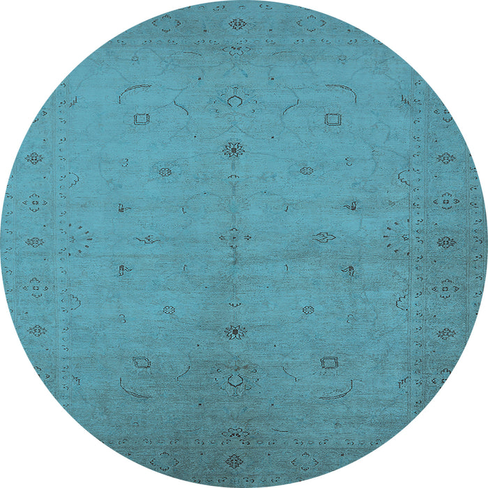 Round Oriental Light Blue Industrial Rug, urb945lblu