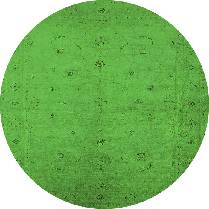 Round Oriental Green Industrial Rug, urb945grn