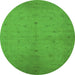 Round Oriental Green Industrial Rug, urb945grn