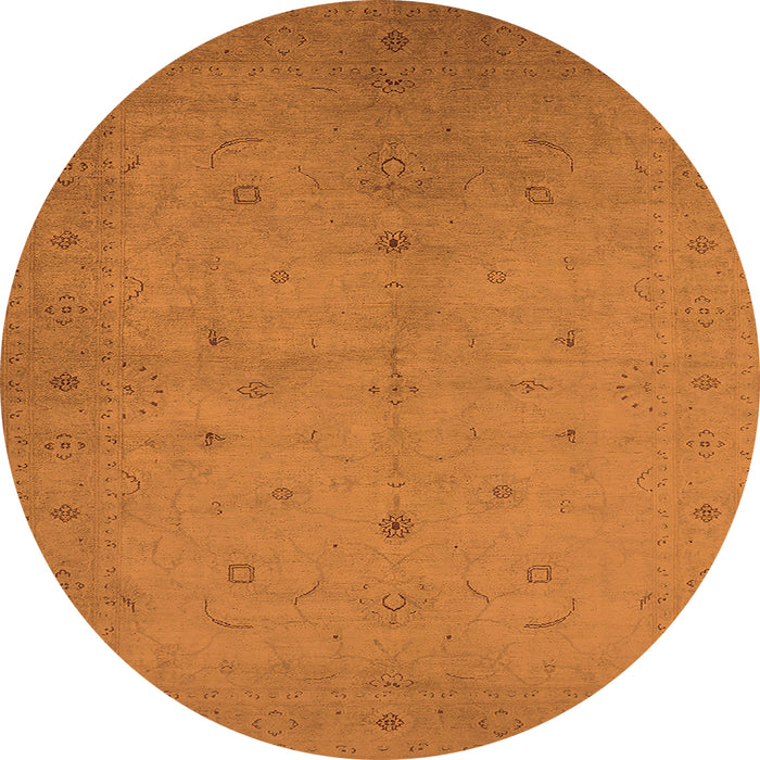 Round Oriental Orange Industrial Rug, urb945org