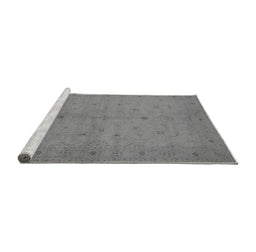 Sideview of Machine Washable Oriental Gray Industrial Rug, wshurb945gry