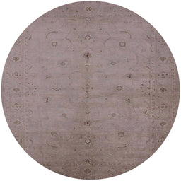 Round Machine Washable Industrial Modern Rose Dust Purple Rug, wshurb945