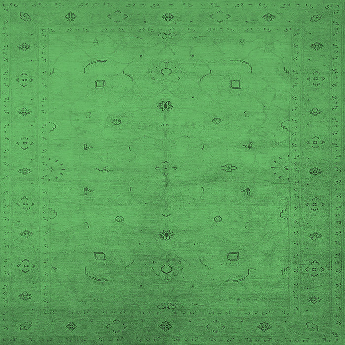 Square Oriental Emerald Green Industrial Rug, urb945emgrn