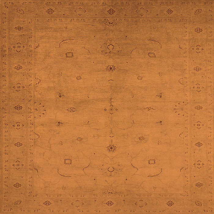 Square Oriental Orange Industrial Rug, urb945org