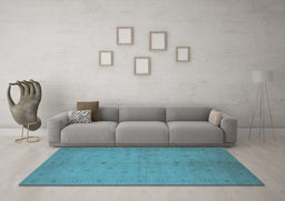 Machine Washable Oriental Light Blue Industrial Rug in a Living Room, wshurb945lblu