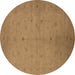 Round Oriental Brown Industrial Rug, urb945brn