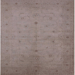 Square Mid-Century Modern Rose Purple Oriental Rug, urb945