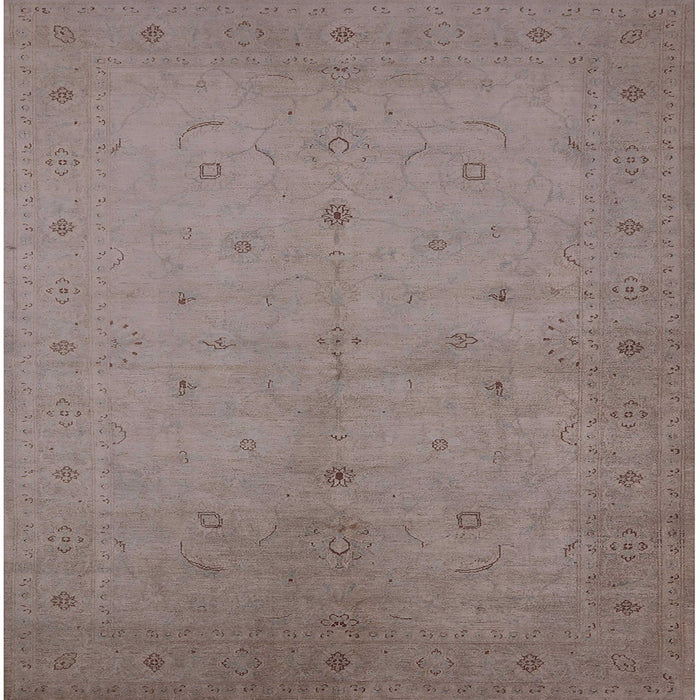 Square Mid-Century Modern Rose Purple Oriental Rug, urb945