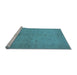 Sideview of Machine Washable Oriental Light Blue Industrial Rug, wshurb945lblu