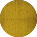 Round Oriental Yellow Industrial Rug, urb945yw