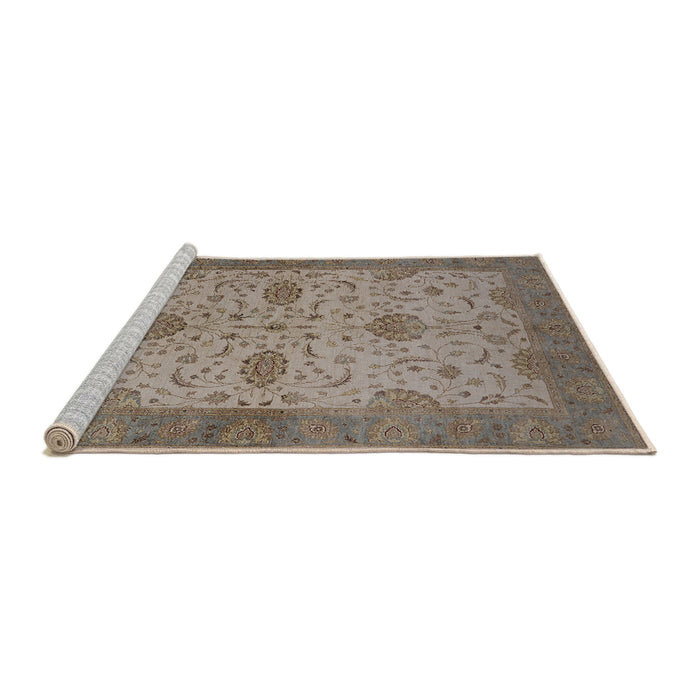 Sideview of Machine Washable Industrial Modern Camel Brown Rug, wshurb946