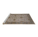 Sideview of Machine Washable Industrial Modern Camel Brown Rug, wshurb946