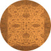 Round Oriental Orange Industrial Rug, urb946org