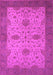 Machine Washable Oriental Pink Industrial Rug, wshurb946pnk